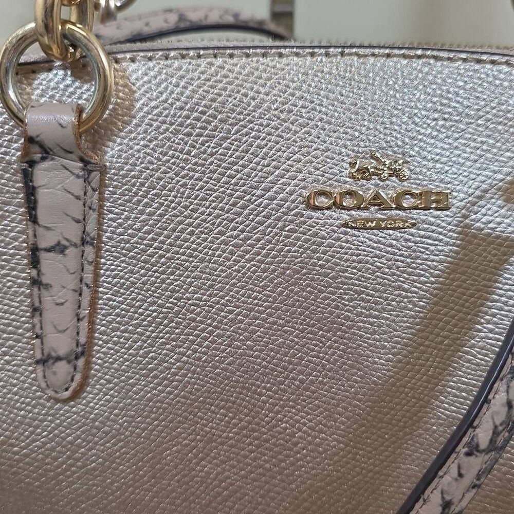 Coach Christie Carryall in Metallic Leather with Exotic Trim and Matching Wallet - Picture 4 of 15